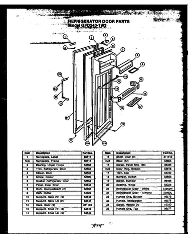 Refrigerator door parts