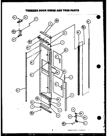 Freezer door hinge and trim