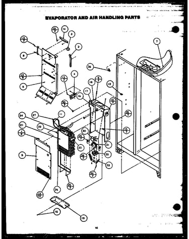 Evaporator and air handling parts