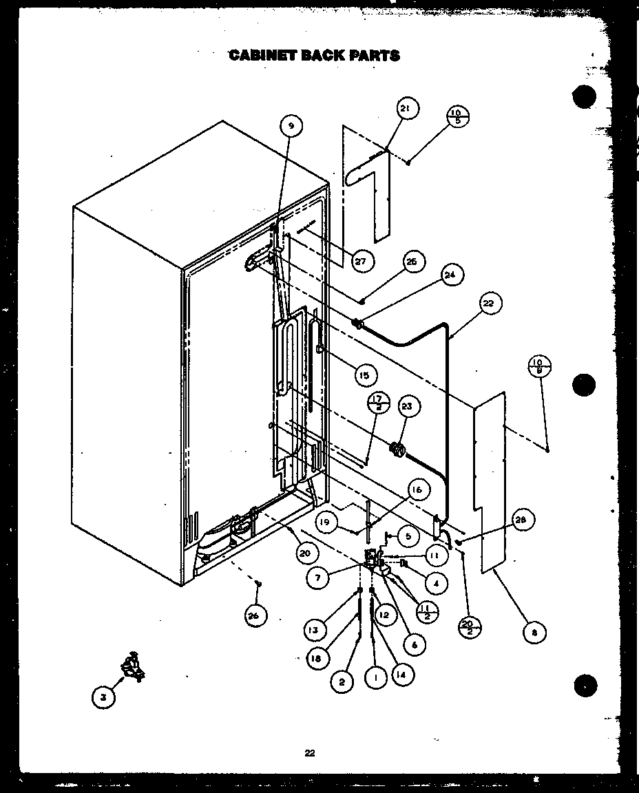 Cabinet back parts