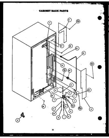 Cabinet back parts