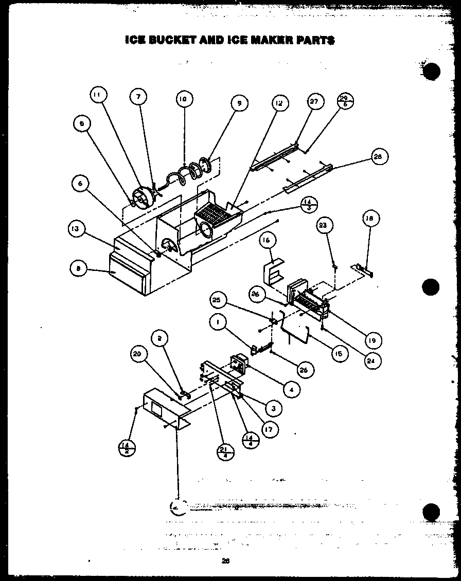 Ice bucket and ice maker parts