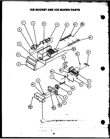 Ice bucket and ice maker parts