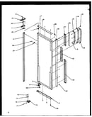 Refrigerator door hinge and trim parts