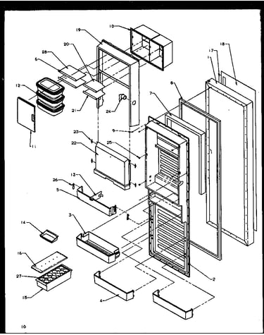 Refrigerator door (szd20nl/p1162501wl) (szd20ne/p1162501we) (szd20nw/p1162501ww) (szd20npe/p1162502we) (szd20npl/p1162502wl) (szd20npw/p1162502ww) (sxd20ne/p1162504we) (sxd20nl/p1162504wl) (sxd20npl/p1162505wl) (sxd20npe/p1162505we) (sxd20npw/p1162505ww)