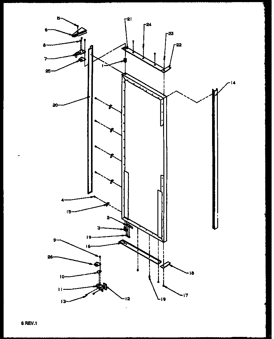 Refrigerator door hinge and trim parts