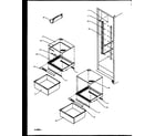 Amana 2599CIWEL-P1170601WL refrigerator shelving and drawers diagram