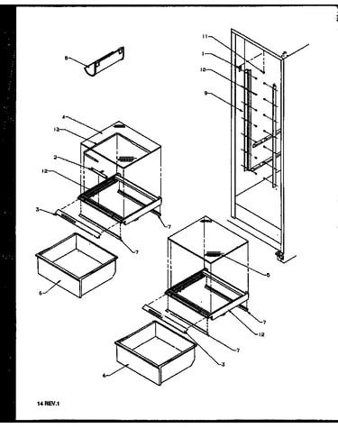 Refrigerator shelving and drawers