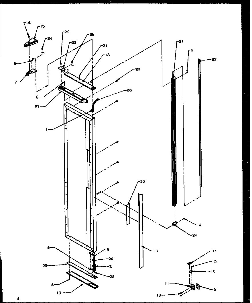 Freezer door hinge and trim parts (sbi20ne/p1162902we) (sbi20nw/p1162902ww) (sbd20ne/p1162503we) (sbd20nw/p1162503ww)