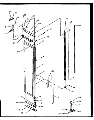 Freezer door hinge and trim parts (sbi20ne/p1162902we) (sbi20nw/p1162902ww) (sbd20ne/p1162503we) (sbd20nw/p1162503ww)