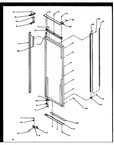 Refrigerator door (sbi20ne/p1162902we) (sbi20nw/p1162902ww) (sbd20ne/p1162503we) (sbd20nw/p1162503ww)