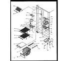 Amana SBI20NE-P1162902WE freezer shelving and refrigerator light (sbi20ne/p1162902we) (sbi20nw/p1162902ww) diagram