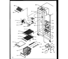 Amana SBI20NE-P1162902WE freezer shelving and refrigerator light (sbd20ne/p1162503we) (sbd20nw/p1162503ww) diagram