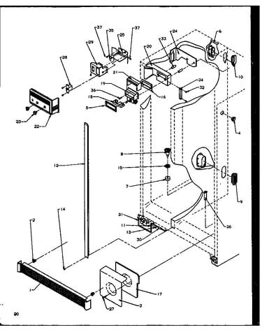 Refrigerator/freezer controls and cabinet parts (sbi20ne/p1162902we) (sbi20nw/p1162902ww) (sbd20ne/p1162503we) (sbd20nw/p1162503ww)