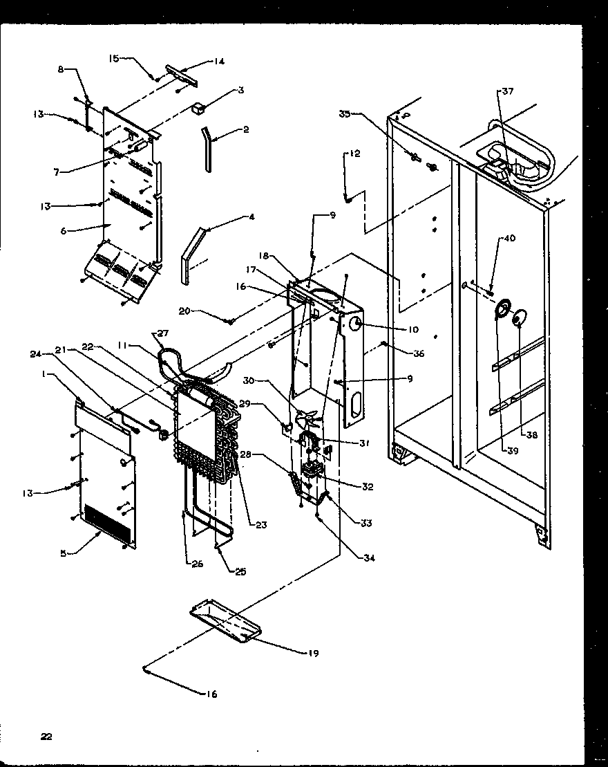 Evaporator and air handling (sbi20ne/p1162902we) (sbi20nw/p1162902ww) (sbd20ne/p1162503we) (sbd20nw/p1162503ww)