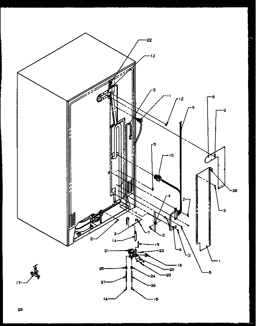 Back unit (sbi20ne/p1162902we) (sbi20nw/p1162902ww) (sbd20ne/p1162503we) (sbd20nw/p1162503ww)