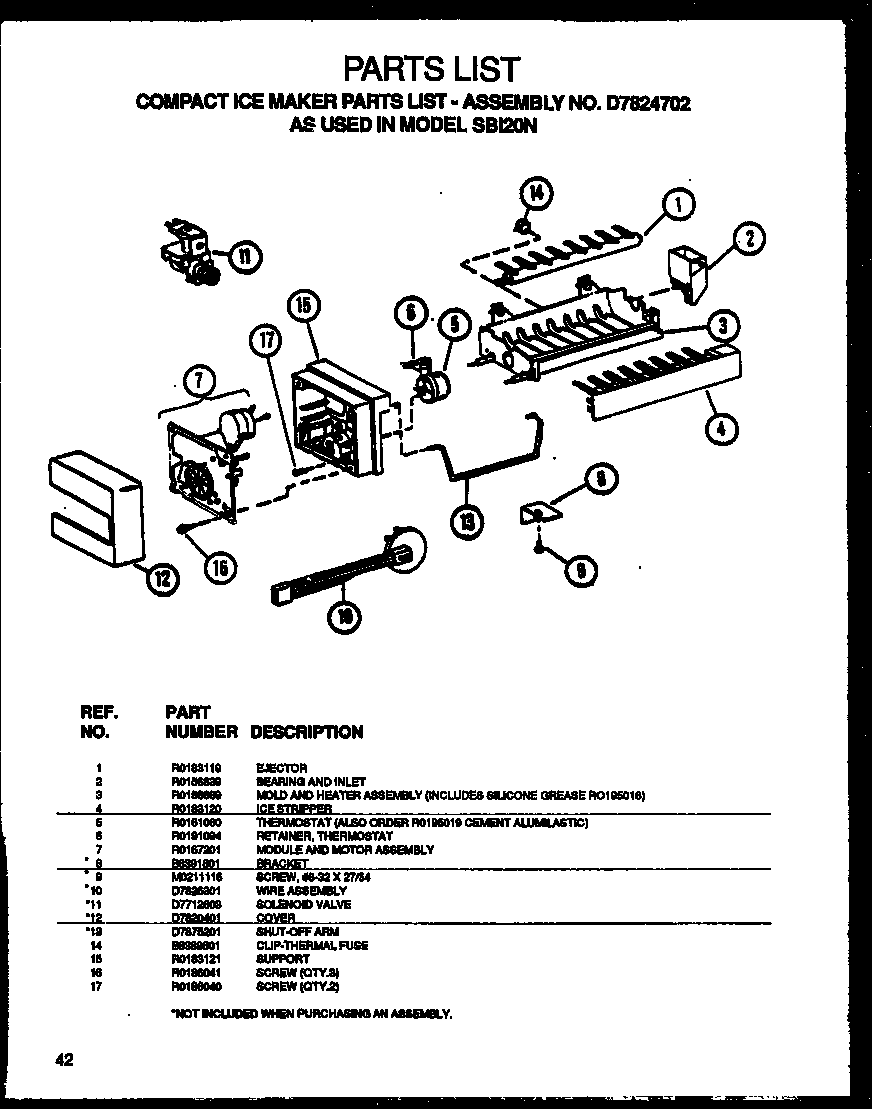 Compact ice maker (sbi20ne/p1162902we) (sbi20nw/p1162902ww)