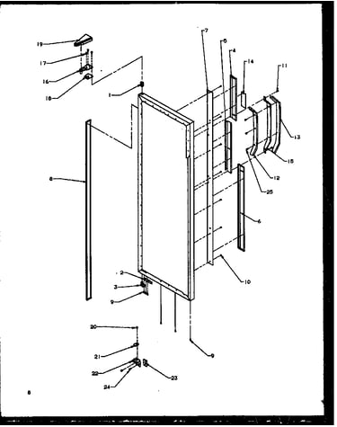 Refrigerator door hinge and trim parts