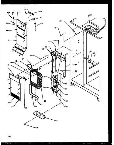 Freezer evaporator and air handling