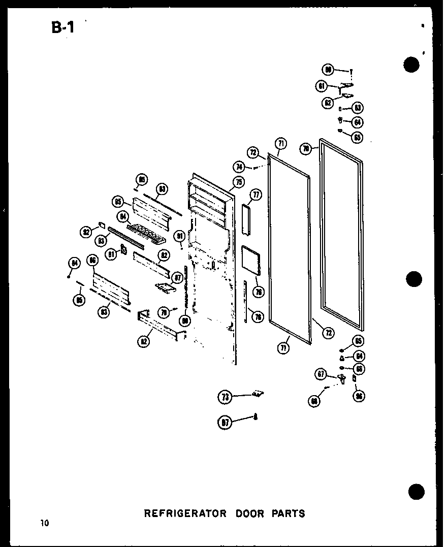Refrigerator door parts