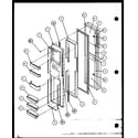 Amana SXD25JB-P1104003W freezer door (sxd25j/p1104001w) (sxd25jb/p1104003w) (sxd25jp/p1104005w) diagram