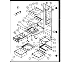 Amana SXD22J-P1104020W refrigerator shelving and drawers (sxd25j/p1104001w) (sxd25jb/p1104003w) (sxd25jp/p1104005w) diagram