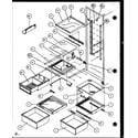 Amana SXD22J-P1104019W refrigerator shelving and drawers (sxd25j/p1104001w) (sxd25jb/p1104003w) (sxd25jp/p1104005w) diagram