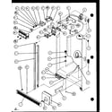 Amana SXD25JB-P1104003W refrigerator/freezer controls and cabinet part (sxd25j/p1104001w) (sxd25jb/p1104003w) (sxd25jp/p1104005w) diagram