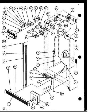 Refrigerator/freezer controls and cabinet part (sxd25j/p1104001w) (sxd25jb/p1104003w) (sxd25jp/p1104005w)