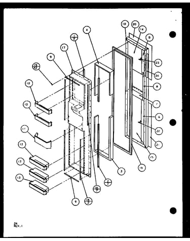 Freezer door (sxd25j/p1104002w) (sxd25jb/p1104004w) (sxd25jp/p1104006w)