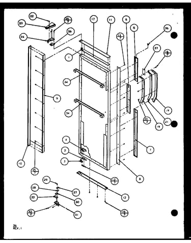 Refrigerator door (sxd25j/p1104002w) (sxd25jb/p1104004w) (sxd25jp/p1104006w)