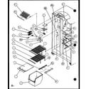 Amana SXD25JB-P1104003W freezer shelving and refrigerator light (sxd25j/p1104002w) (sxd25jb/p1104004w) (sxd25jp/p1104006w) diagram