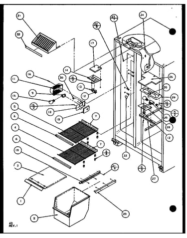 Freezer shelving and refrigerator light (sxd25j/p1104002w) (sxd25jb/p1104004w) (sxd25jp/p1104006w)