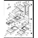 Amana SXD22J-P1104019W refrigerator shelving and drawers (sxd25j/p1104002w) (sxd25jb/p1104004w) (sxd25jp/p1104006w) diagram