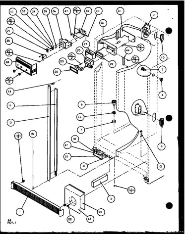 Refrigerator/freezer controls and cabinet part (sxd25j/p1104002w) (sxd25jb/p1104004w) (sxd25jp/p1104006w)