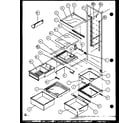 Amana SXD25JP-P1104005W refrigerator shelving and drawers (sxd22j/p1104019w) (sxd22j/p1104020w) diagram