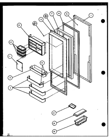 Refrigerator door (sld25j/p1104007w) (sld25jb/p1104009w) (sld25jp/p1104011w) (sld22jb/p1104023w)