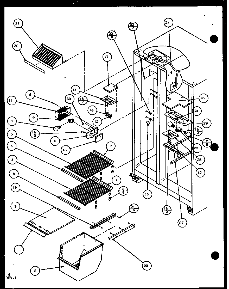 Freezer shelving and refrigerator light (sld25j/p1104007w) (sld25jb/p1104009w) (sld25jp/p1104011w) (sld22jb/p1104023w)