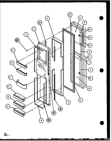 Freezer door (sld25j/p1104008w) (sld25jb/p1104010w) (sld25jp/p1104012w) (sld22jb/p1104024w)