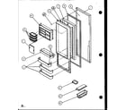Amana SLD25J-P1104008W refrigerator door (sld25j/p1104008w) (sld25jb/p1104010w) (sld25jp/p1104012w) (sld22jb/p1104024w) diagram