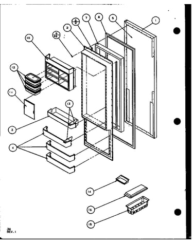 Refrigerator door (sld25j/p1104008w) (sld25jb/p1104010w) (sld25jp/p1104012w) (sld22jb/p1104024w)