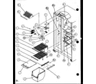 Amana SLD25J-P1104008W freezer shelving and refrigerator light (sld25j/p1104008w) (sld25jb/p1104010w) (sld25jp/p1104012w) (sld22jb/p1104024w) diagram