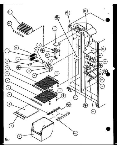 Freezer shelving and refrigerator light (sld25j/p1104008w) (sld25jb/p1104010w) (sld25jp/p1104012w) (sld22jb/p1104024w)
