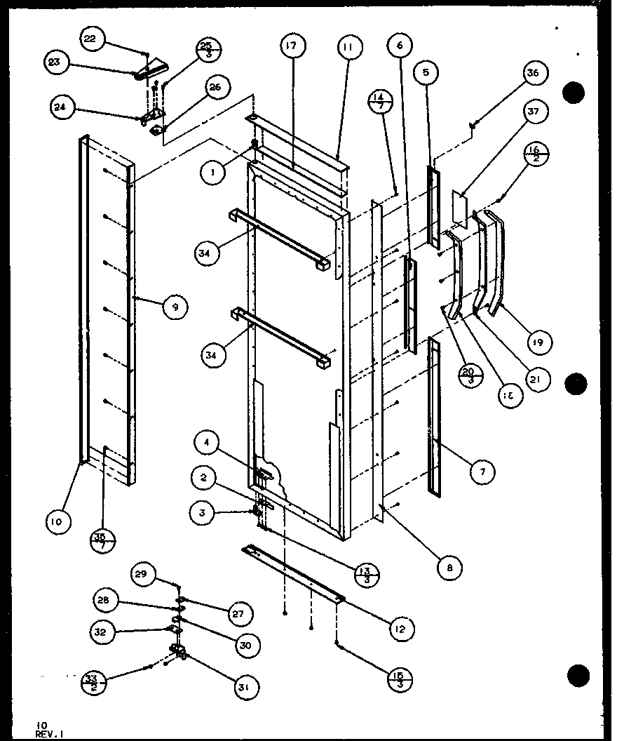 Refrigerator door (scd25j/p1104013w) (scd25jb/p1104015w) (scd25jp/p1104017w)