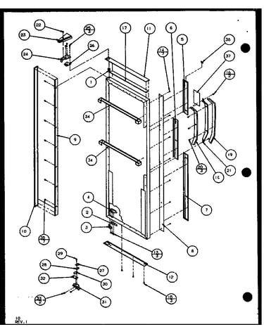 Refrigerator door (scd25j/p1104013w) (scd25jb/p1104015w) (scd25jp/p1104017w)