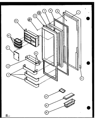 Refrigerator door (scd25j/p1104013w) (scd25jb/p1104015w) (scd25jp/p1104017w)