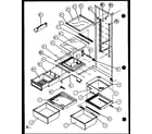 Amana SCD25JB-P1104015W refrigerator shelving and drawers (scd25j/p1104013w) (scd25jb/p1104015w) (scd25jp/p1104017w) diagram