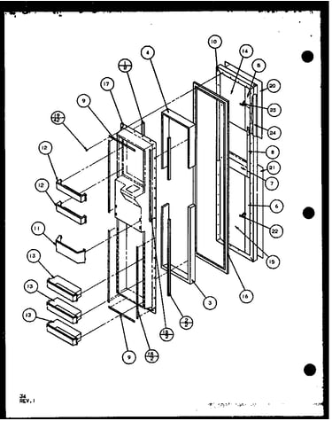 Freezer door (scd25j/p1104014w) (scd25jb/p1104016w) (scd25jp/p1104018w)