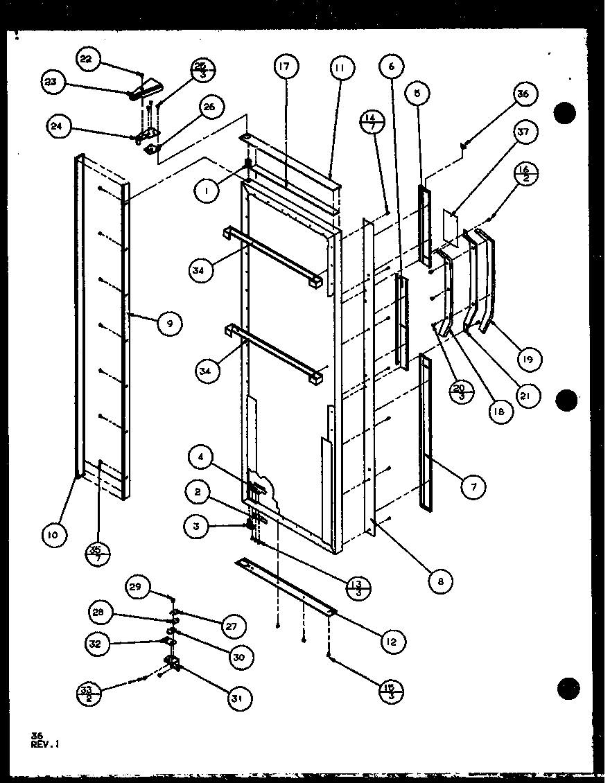 Refrigerator door (scd25j/p1104014w) (scd25jb/p1104016w) (scd25jp/p1104018w)