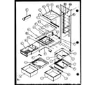 Amana SCD25JP-P1104018W refrigerator shelving and drawers (scd25j/p1104014w) (scd25jb/p1104016w) (scd25jp/p1104018w) diagram